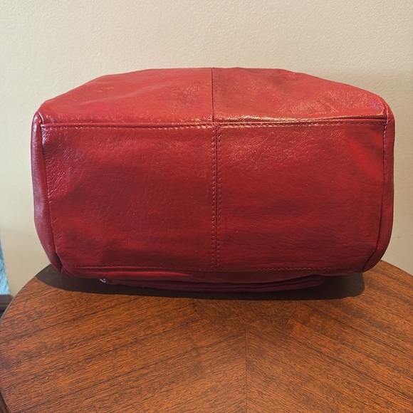 Vince Camuto  carry the gift Shoulder bag  gunmetal holiday Red  large front bow - Picture 8 of 15